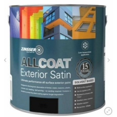 ZINSSER ALLCOAT EXTERIOR SATIN SOLVENT BLACK LITRE